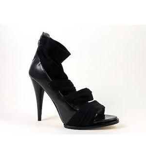 Black Guess stretchy strappy stiletto heels